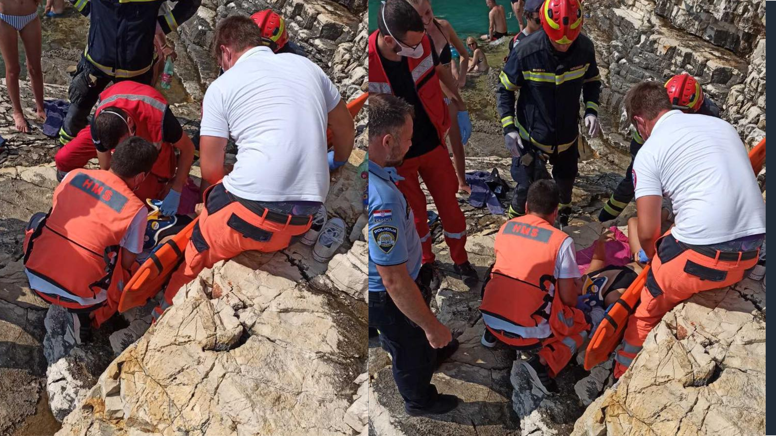 NESREĆA U UVALI RTA KAMENJAK Mlada Francuskinja skočila sa 14 metara visoke stijene i teško se ozlijedila